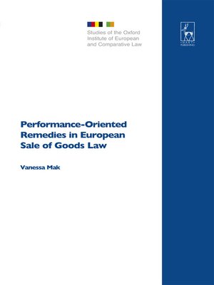 cover image of Performance-Oriented Remedies in European Sale of Goods Law